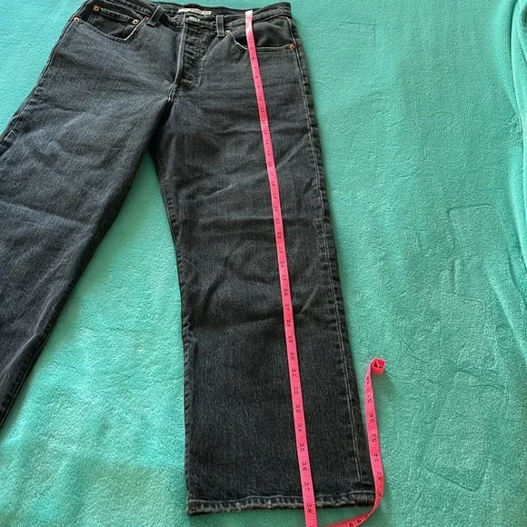 Levi’s Ribcage Straight Ankle buttonfly black denim jeans waist 30 - Picture 13 of 16